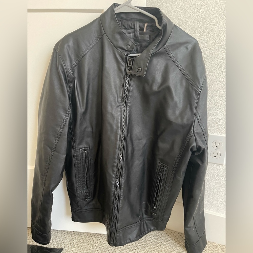Calvin Klein men leather jacket size M
